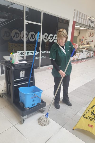 Commercial retail cleaning team at Liverpool shopping centre